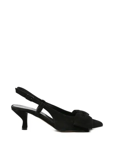 Pomme D'or Henriette Bow-detail Slingback Pumps In Black