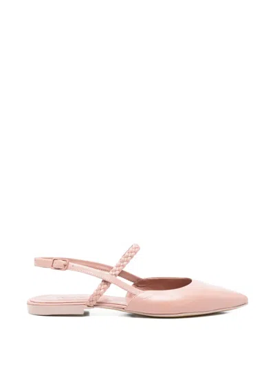 Pomme D'or Ingrid Braided Slingback Flat Pumps In Pink
