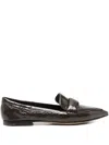 Pomme D'or Ingrid Patent-leather Pointed Loafers In Brown