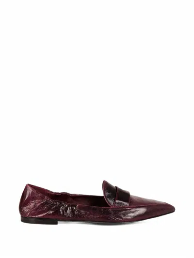 Pomme D'or Ingrid Pointed-toe Loafers In Red