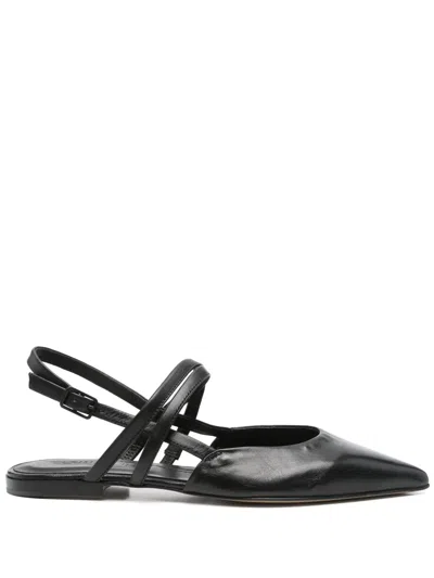 Pomme D'or Leather Ballet Flats In Black
