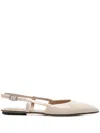 Pomme D'or Leather Ballet Flats In Neutral