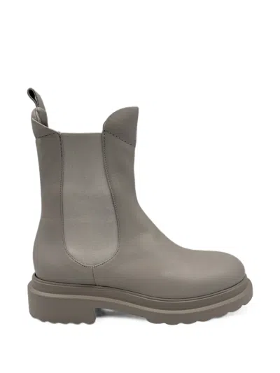 Pomme D'or Leather Chelsea Boots In Gray