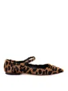 Pomme D'or Pomme Dor Leopard Ballerina With Strap In Brown