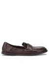 Pomme D'or Bordeaux Leather Loafers In Red