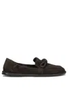 Pomme D'or Mia Braided Suede Loafers In Brown