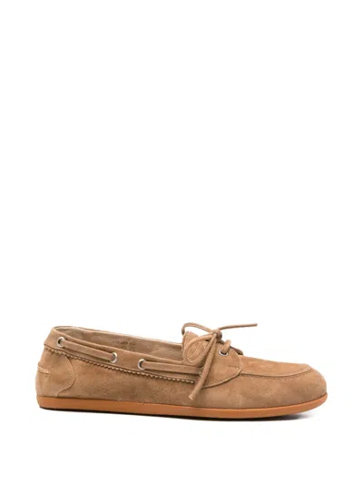 Pomme D'or Marina Suede Boat Shoes In Brown