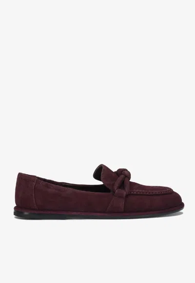 POMME D'OR MIA BRAIDED SUEDE LOAFERS