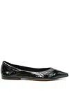 Pomme D'or Patent Ballet Flats In Black