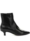 Pomme D'or Pointed Leather Boots In Black