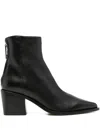 Pomme D'or Pointed-toe Block-heel Boots In Black