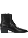 Pomme D'or Pointed Zip Boots In Black