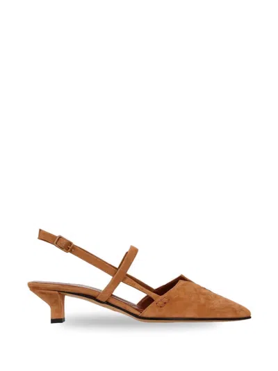 Pomme D'or Pointed-toe Slingback Pumps In Brown