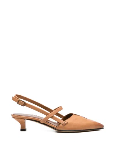 Pomme D'or Pointed-toe Slingback Pumps In Brown