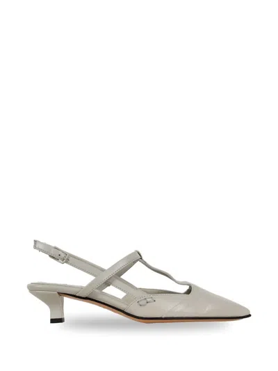 Pomme D'or T-bar Slingback Pumps In Gray