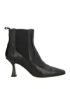 Pomme D'or Woman Ankle Boots Black Size 10 Leather In Black