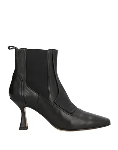 Pomme D'or Woman Ankle Boots Black Size 10 Leather