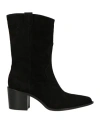 Pomme D'or Woman Ankle Boots Black Size 5.5 Leather In Black