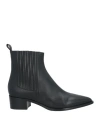 Pomme D'or Woman Ankle Boots Black Size 5 Leather In Black