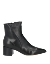 Pomme D'or Woman Ankle Boots Black Size 6 Leather In Black