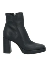 Pomme D'or Woman Ankle Boots Black Size 6 Leather In Black