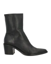 Pomme D'or Woman Ankle Boots Black Size 6 Leather In Black