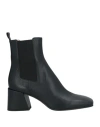 Pomme D'or Woman Ankle Boots Black Size 5 Leather, Elastic Fibres