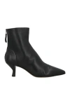Pomme D'or Woman Ankle Boots Black Size 8 Leather In Black