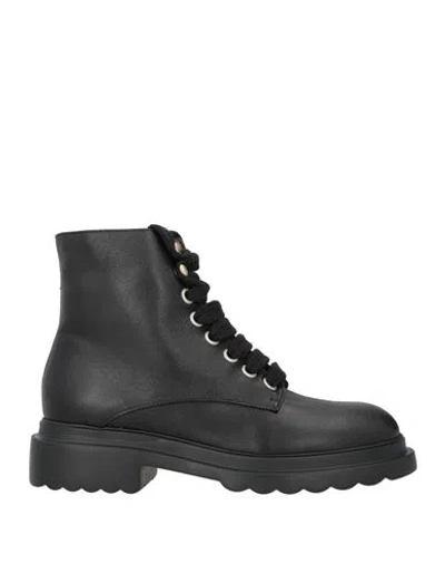 Pomme D'or Woman Ankle Boots Black Size 8 Leather
