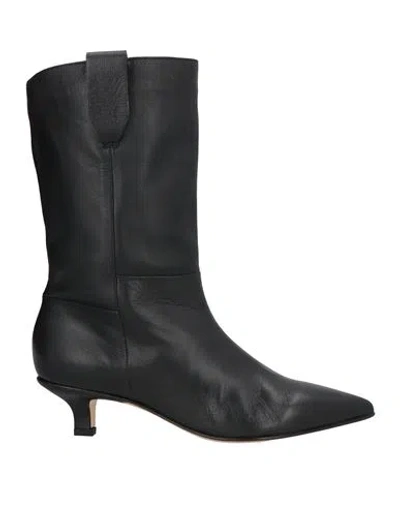 Pomme D'or Woman Ankle Boots Black Size 6.5 Leather