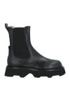 Pomme D'or Woman Ankle Boots Black Size 7 Leather In Black