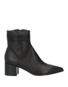 Pomme D'or Woman Ankle Boots Black Size 7.5 Leather In Black