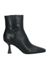 Pomme D'or Woman Ankle Boots Black Size 8 Leather In Black