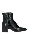 Pomme D'or Woman Ankle Boots Black Size 7 Leather In Black