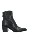 Pomme D'or Woman Ankle Boots Black Size 6 Leather In Black