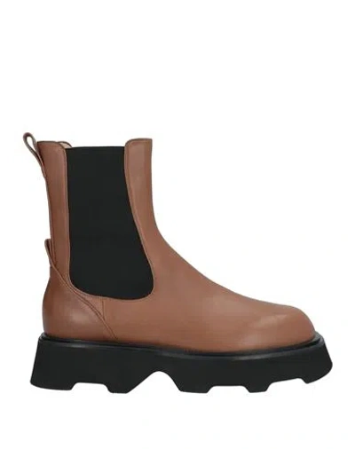 Pomme D'or Woman Ankle Boots Brown Size 8 Leather