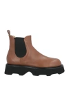 Pomme D'or Woman Ankle Boots Brown Size 6 Leather