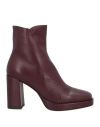 Pomme D'or Woman Ankle Boots Burgundy Size 8 Leather In Red