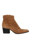 Pomme D'or Woman Ankle Boots Camel Size 6 Leather In Beige
