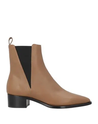 Pomme D'or Woman Ankle Boots Camel Size 8 Calfskin In Nude