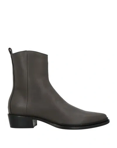 Pomme D'or Woman Ankle Boots Charcoal Size 8 Leather In Gray