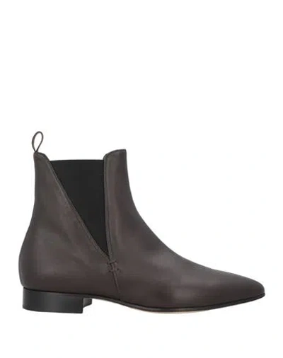 Pomme D'or Woman Ankle Boots Dark Brown Size 8 Calfskin