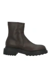 Pomme D'or Woman Ankle Boots Dark Brown Size 8 Calfskin In Brown