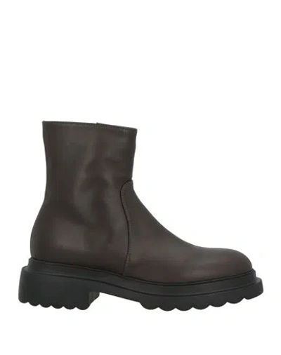 Pomme D'or Woman Ankle Boots Dark Brown Size 8 Calfskin