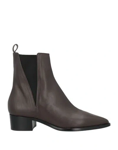 Pomme D'or Woman Ankle Boots Dark Brown Size 8 Leather