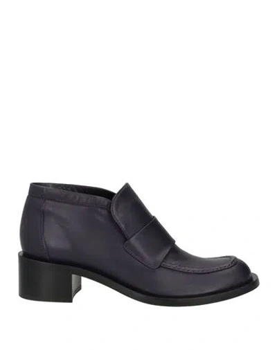Pomme D'or Woman Ankle Boots Dark Purple Size 8 Soft Leather