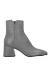 Pomme D'or Woman Ankle Boots Grey Size 8 Leather In Gray