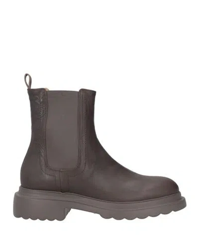 Pomme D'or Woman Ankle Boots Grey Size 8 Leather In Gray