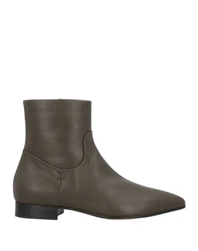 Pomme D'or Woman Ankle Boots Khaki Size 8 Calfskin In Green