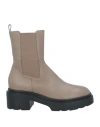 Pomme D'or Woman Ankle Boots Khaki Size 6 Leather In Beige